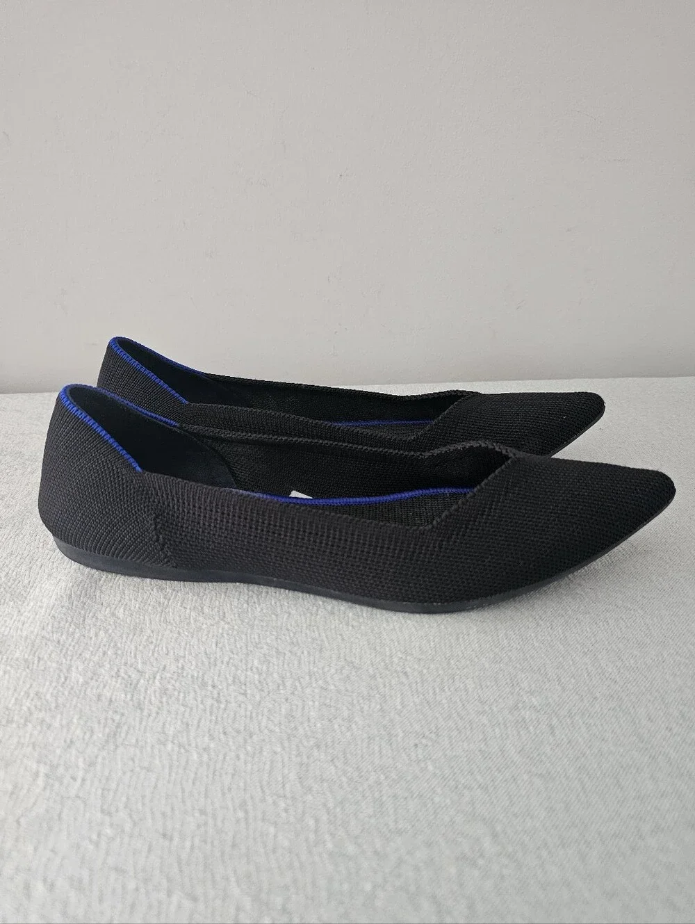 Rothy’s Womens The Point Ballet Flats Shoes Sz 8 Black Slip On Comfort Work